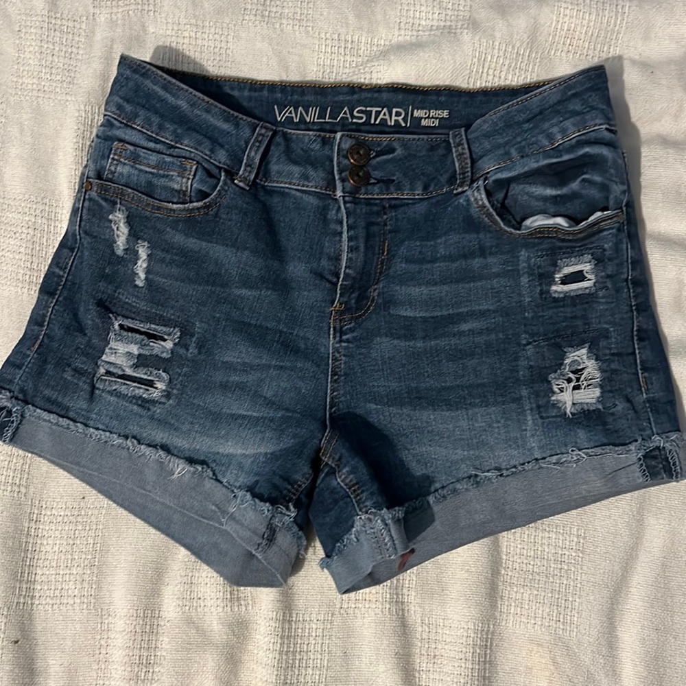 Mid-Rise Denim Shorts